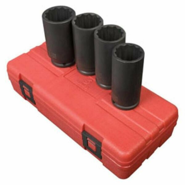 Gourmetgalley 0.5 in. Drive 12-Point Metric Deep Spindle Nut Impact Socket Set - 4 Piece GO3046231
